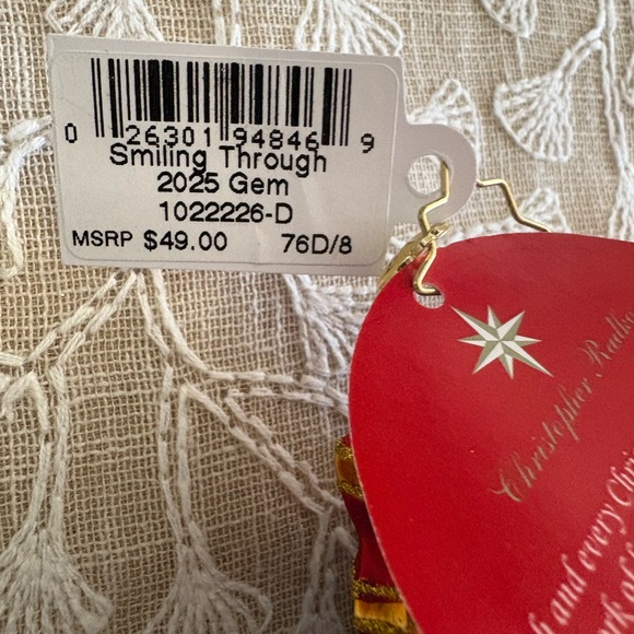 Christopher Radko Santa and Snowman Ornament Trio - Red, Blue, Gold - Picture 4 of 5